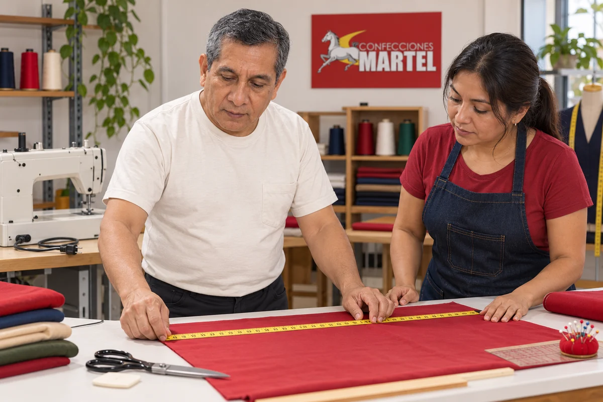 Personaje guía de Martel: comprobar ancho con cinta sobre tela