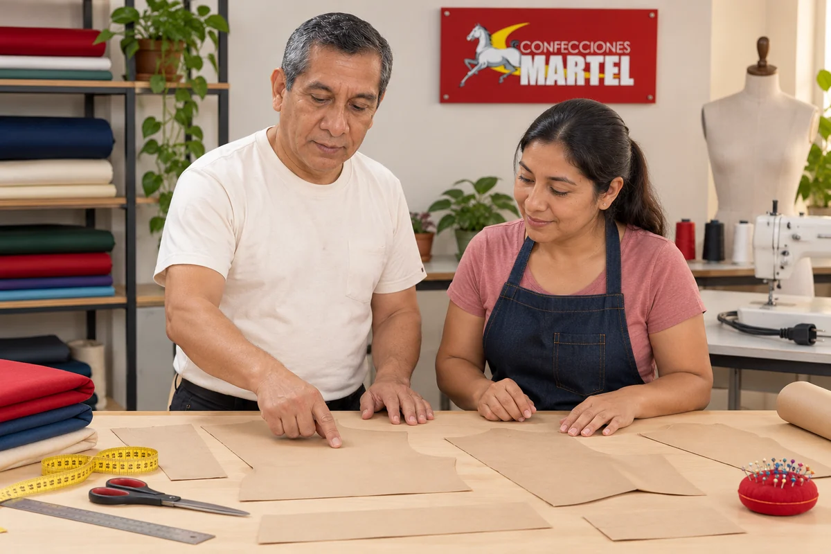 Personaje guía de Martel: presentar piezas de papel sobre mesa