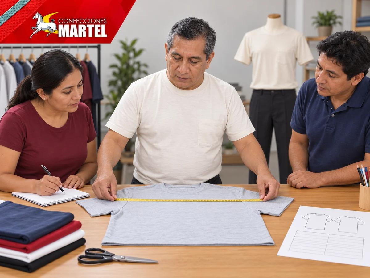 Personaje guía de Martel: explicar ficha junto a prenda extendida