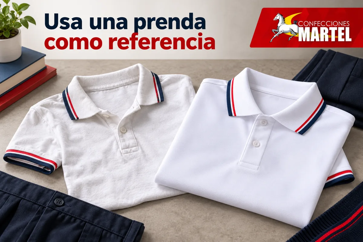 Polo usado limpio junto a prenda nueva genérica, sin atribuir caso real