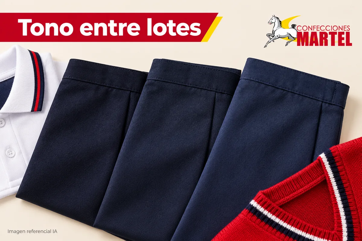 Tres prendas dobladas de azul marino con sutiles diferencias de tono