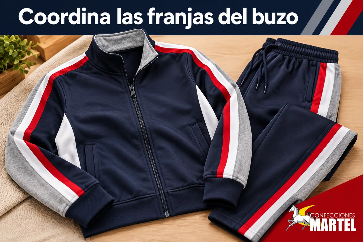 Pantalón y casaca coordinados con foco en franjas laterales