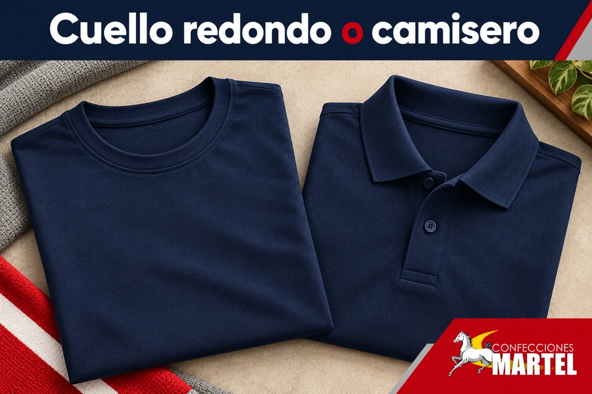 Dos polos azul marino: uno de cuello redondo y otro de cuello camisero