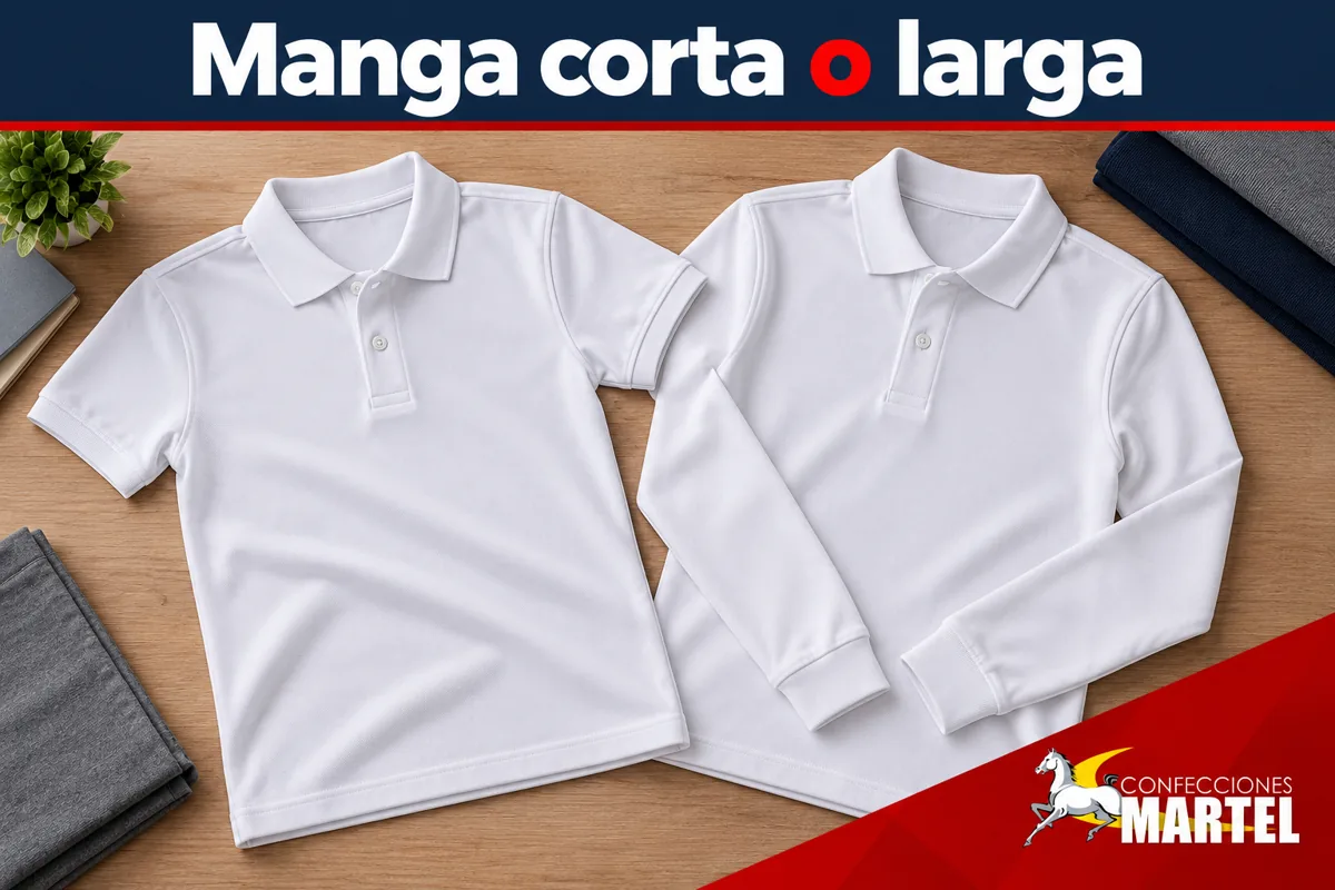 Polos blancos gemelos de manga corta y larga extendidos
