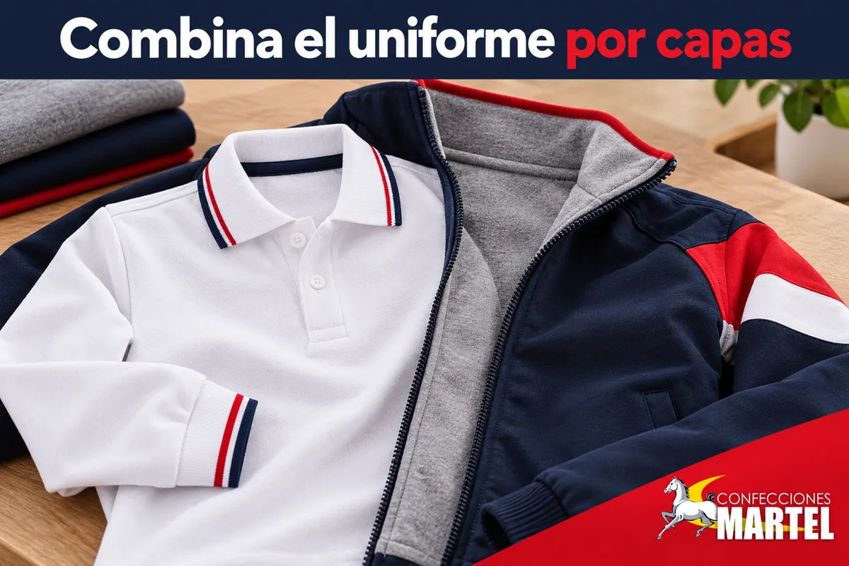 Polo de manga larga junto a casaca abierta mostrando combinación por capas