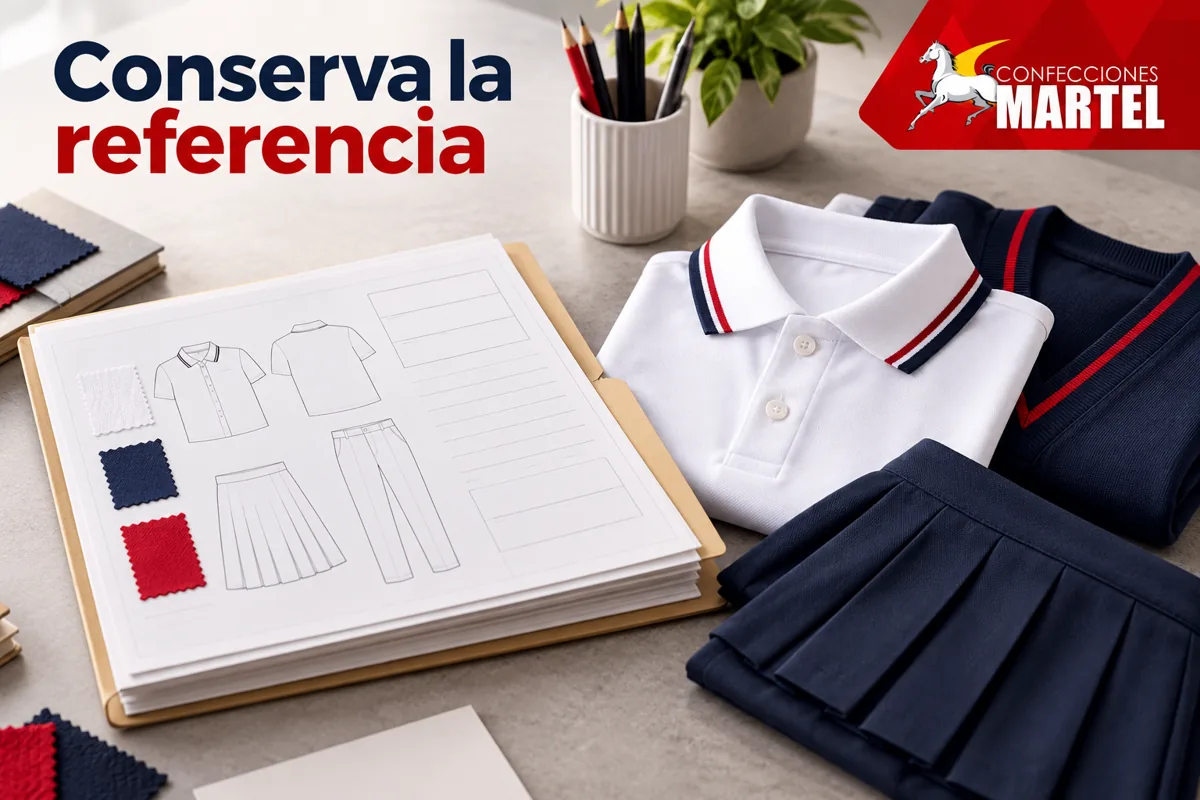 Archivo físico del modelo y prenda doblada sin información legible
