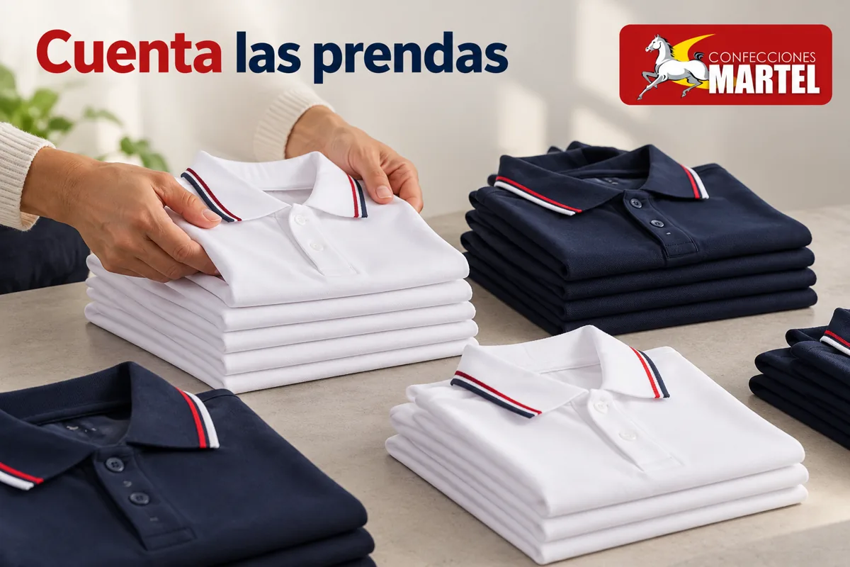 Manos adultas cuentan polos separados en grupos visibles