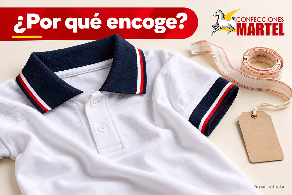 Prenda escolar extendida junto a cinta y etiqueta sin texto legible