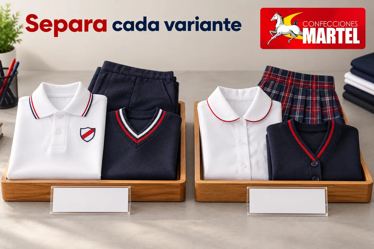 Dos bandejas separadas por variante de modelo con fichas vacías