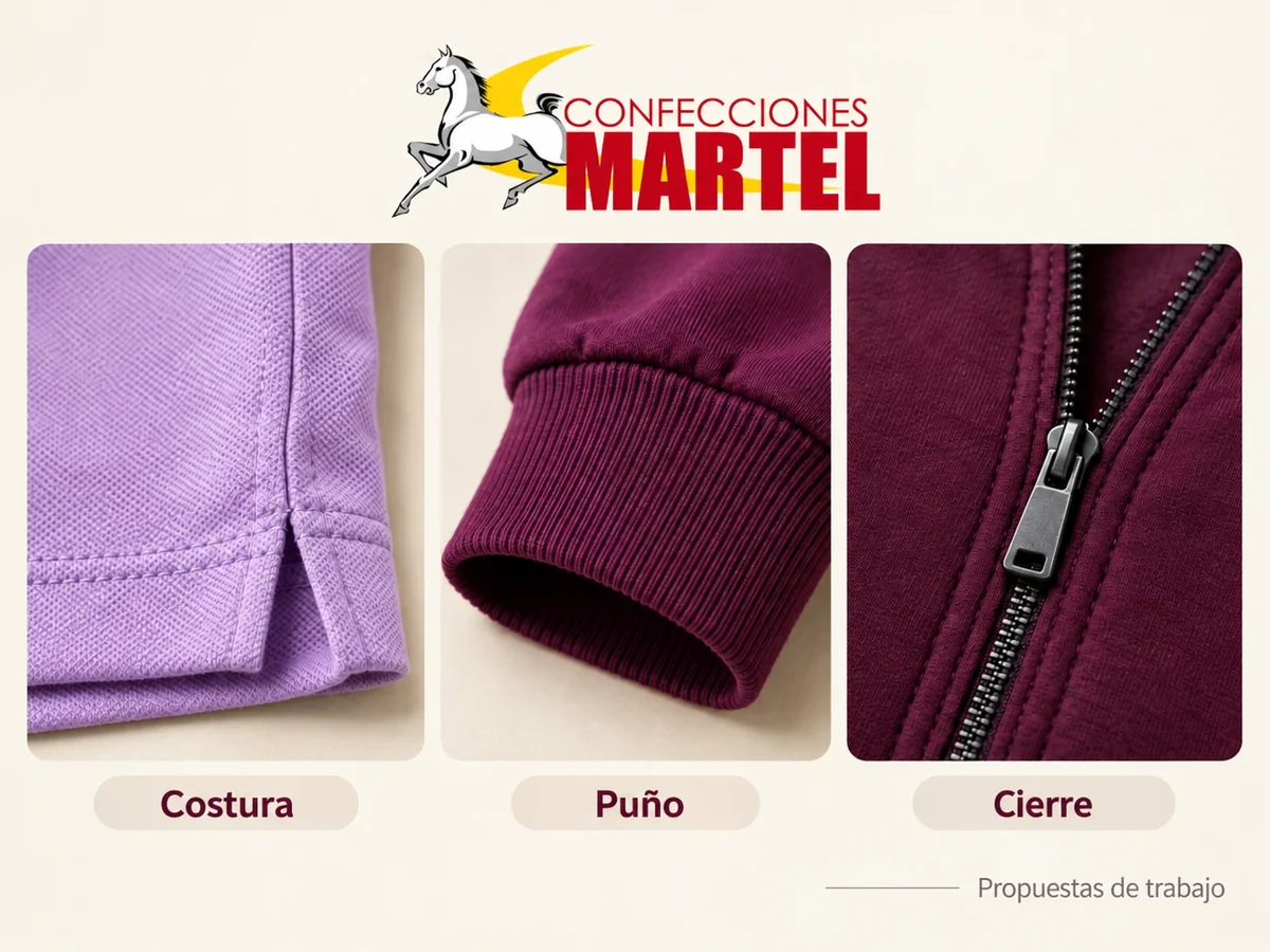 Acercamientos conceptuales de una costura, un puño y un cierre como puntos para revisar en una muestra.
