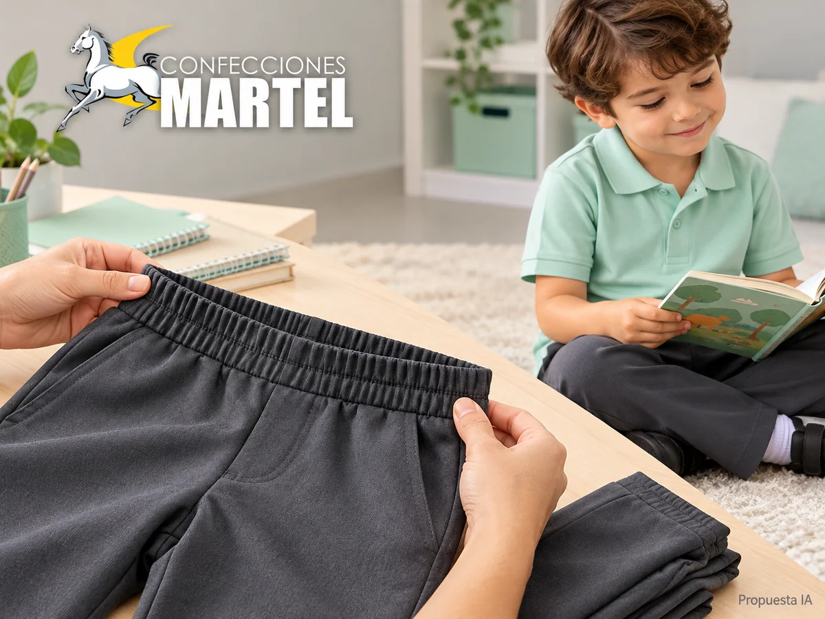 Propuesta ilustrativa Martel: detalle cintura de prenda en mesa, nunca menor desvistiéndose.