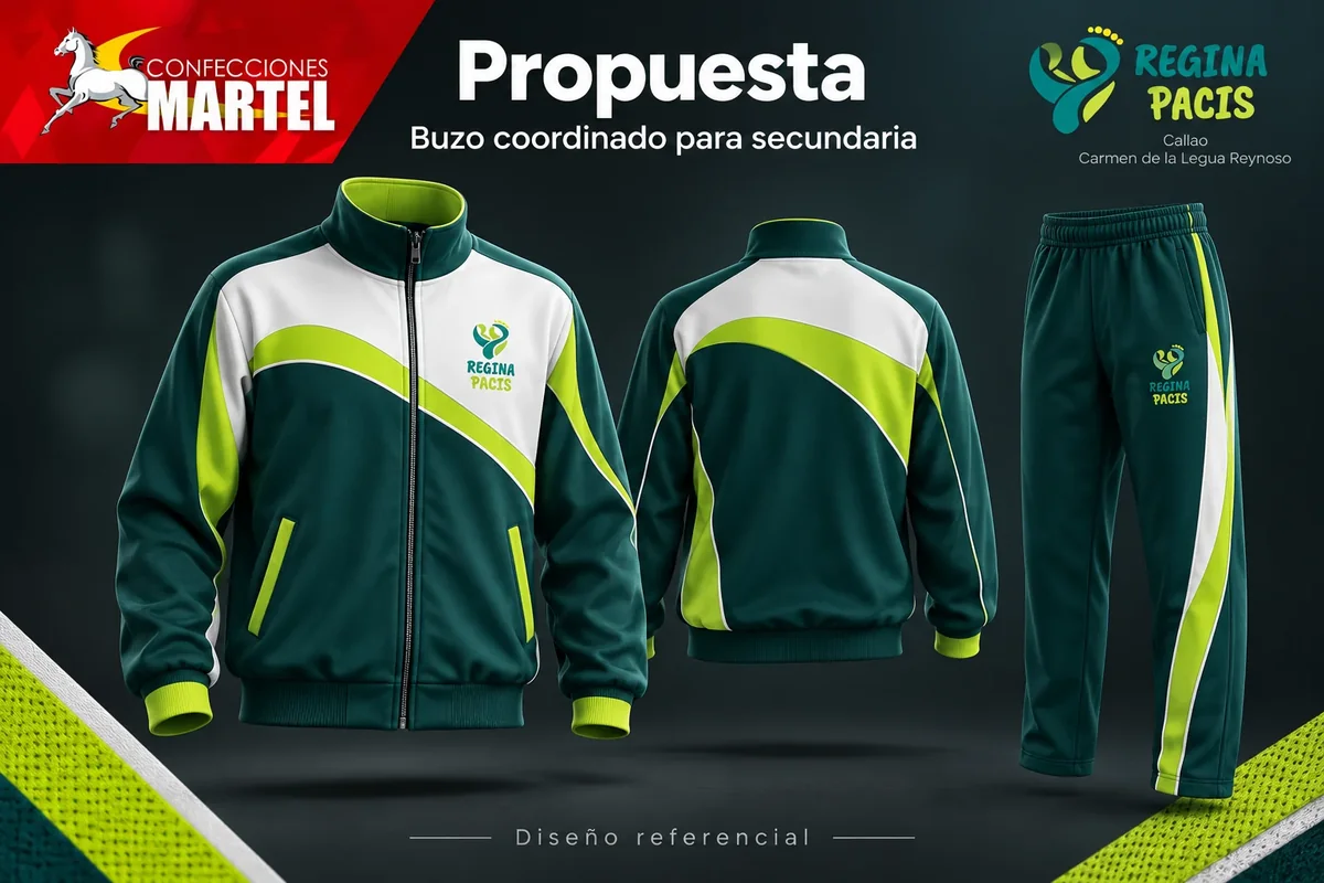 Propuesta Martel: buzo coordinado para secundaria para referencia Regina Pacis (Callao) en Carmen de la Legua Reynoso
