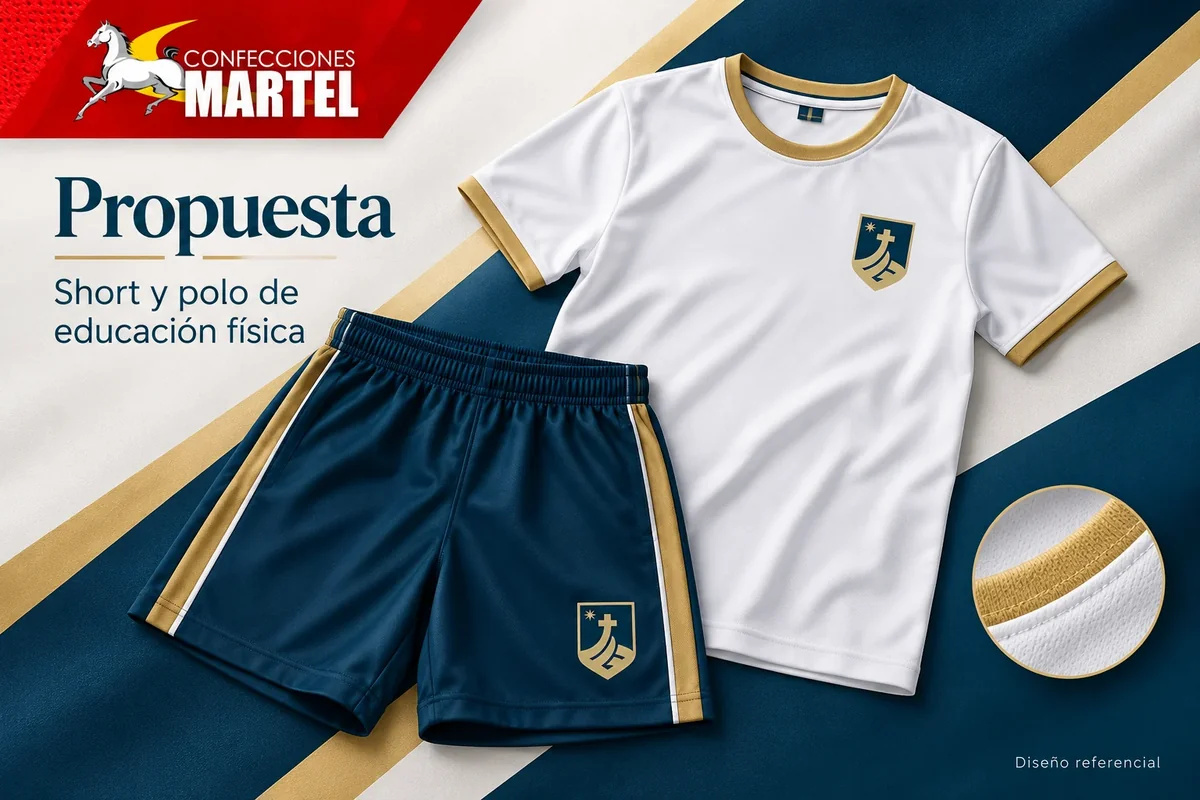 Propuesta Martel de short y polo de educación física con referencia I.E.P. Parroquial San Juan de la Cruz de Lurín en Lurín