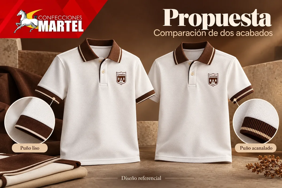 Propuesta Martel de comparación de dos acabados con referencia Colegio Nuestra Señora del Carmen Carmelitas en Miraflores