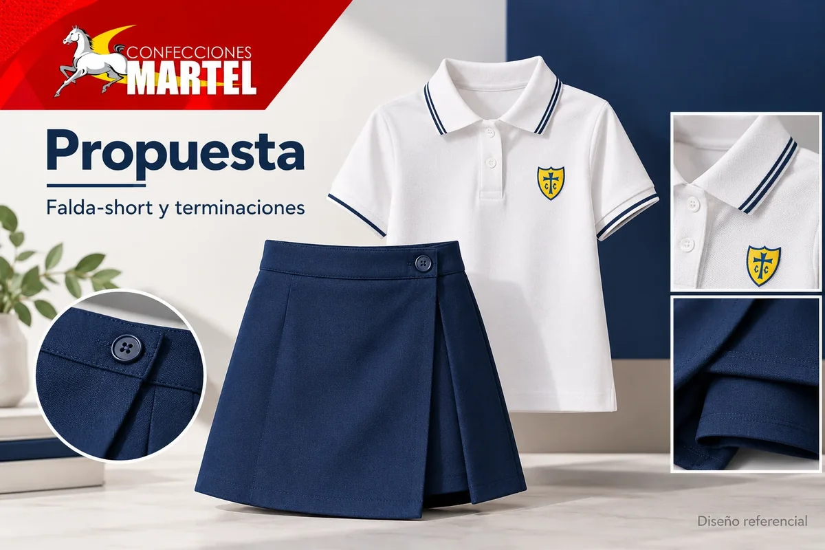 Propuesta Martel de falda-short y terminaciones con referencia Institución Educativa Privada De la Cruz en Pueblo Libre