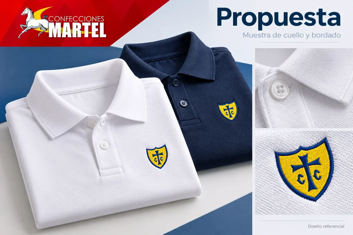 Propuesta Martel de muestra de cuello y bordado con referencia Institución Educativa Privada De la Cruz en Pueblo Libre