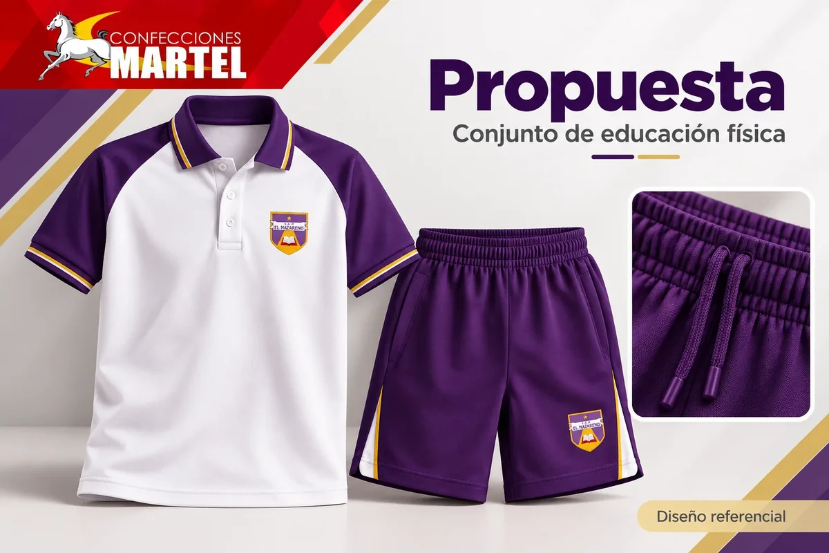 Propuesta Martel de conjunto de educación física con referencia I.E.P. El Nazareno en Rímac