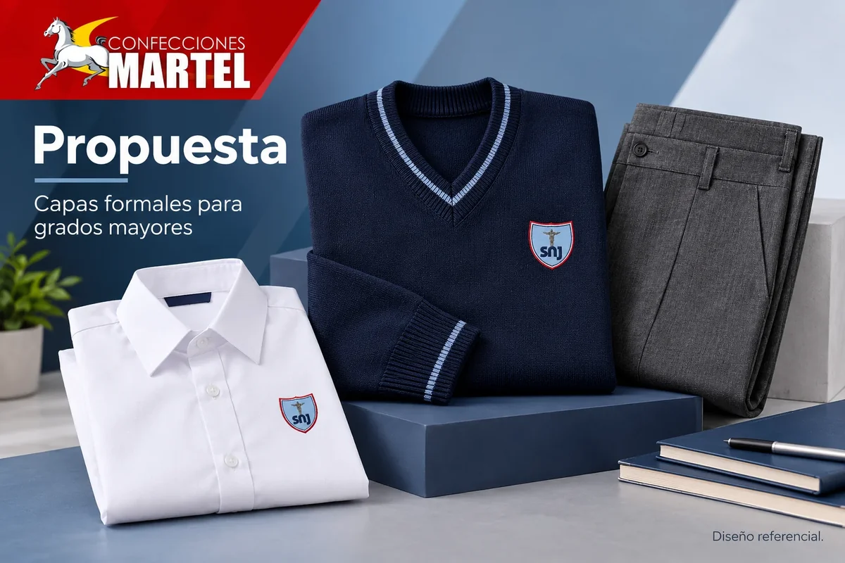 Propuesta Martel de capas formales para grados mayores con referencia Colegio Santísimo Nombre de Jesús en San Borja