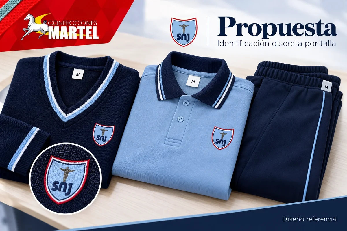Propuesta Martel de identificación discreta por talla con referencia Colegio Santísimo Nombre de Jesús en San Borja