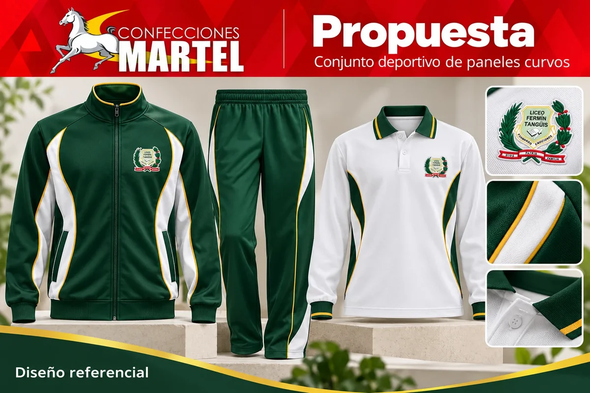Propuesta Martel de conjunto deportivo de paneles curvos con referencia Institución Educativa Fermín Tangüis SJL en San Juan de Lurigancho