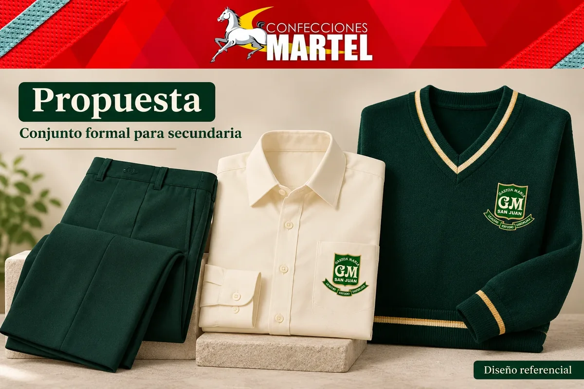 Propuesta Martel de conjunto formal para secundaria con referencia I.E.P. Rvdo. Hno. Gastón María en San Juan de Miraflores