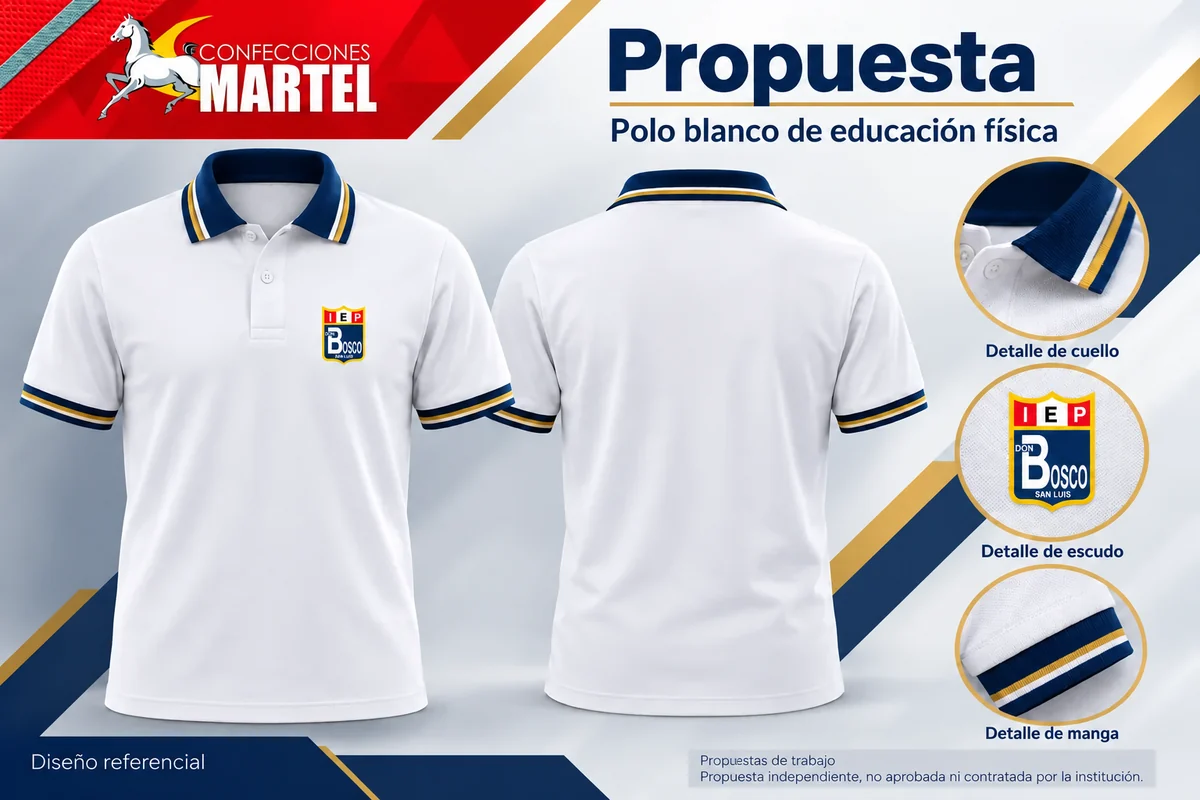 Propuesta Martel de polo blanco de educación física con referencia I.E.P. Don Bosco — San Luis en San Luis