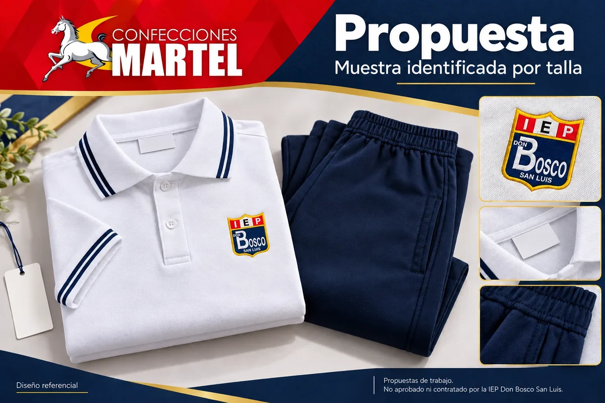 Propuesta Martel de muestra identificada por talla con referencia I.E.P. Don Bosco — San Luis en San Luis