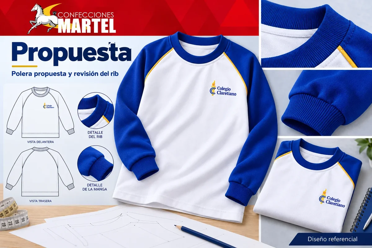 Propuesta Martel: polera propuesta y revisión del rib para referencia Claretiano en San Miguel