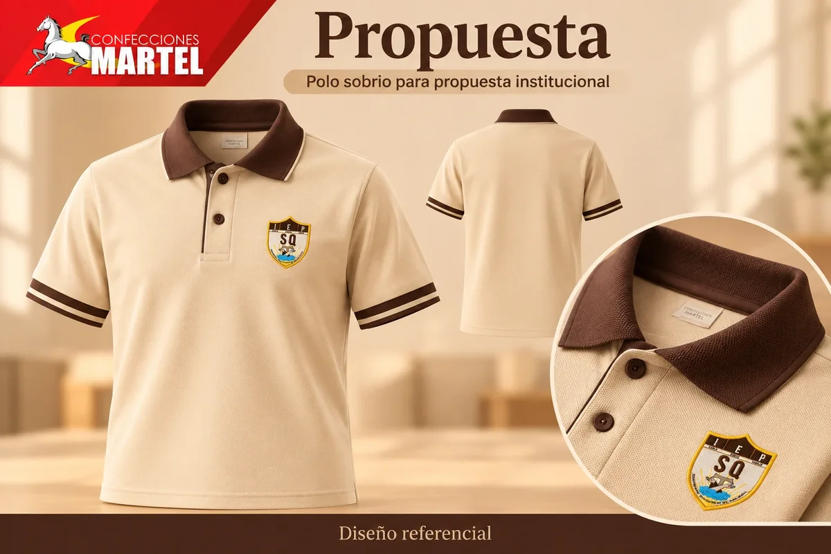 Propuesta Martel: polo sobrio para propuesta institucional para referencia Sor Querubina de San Pedro en Surquillo