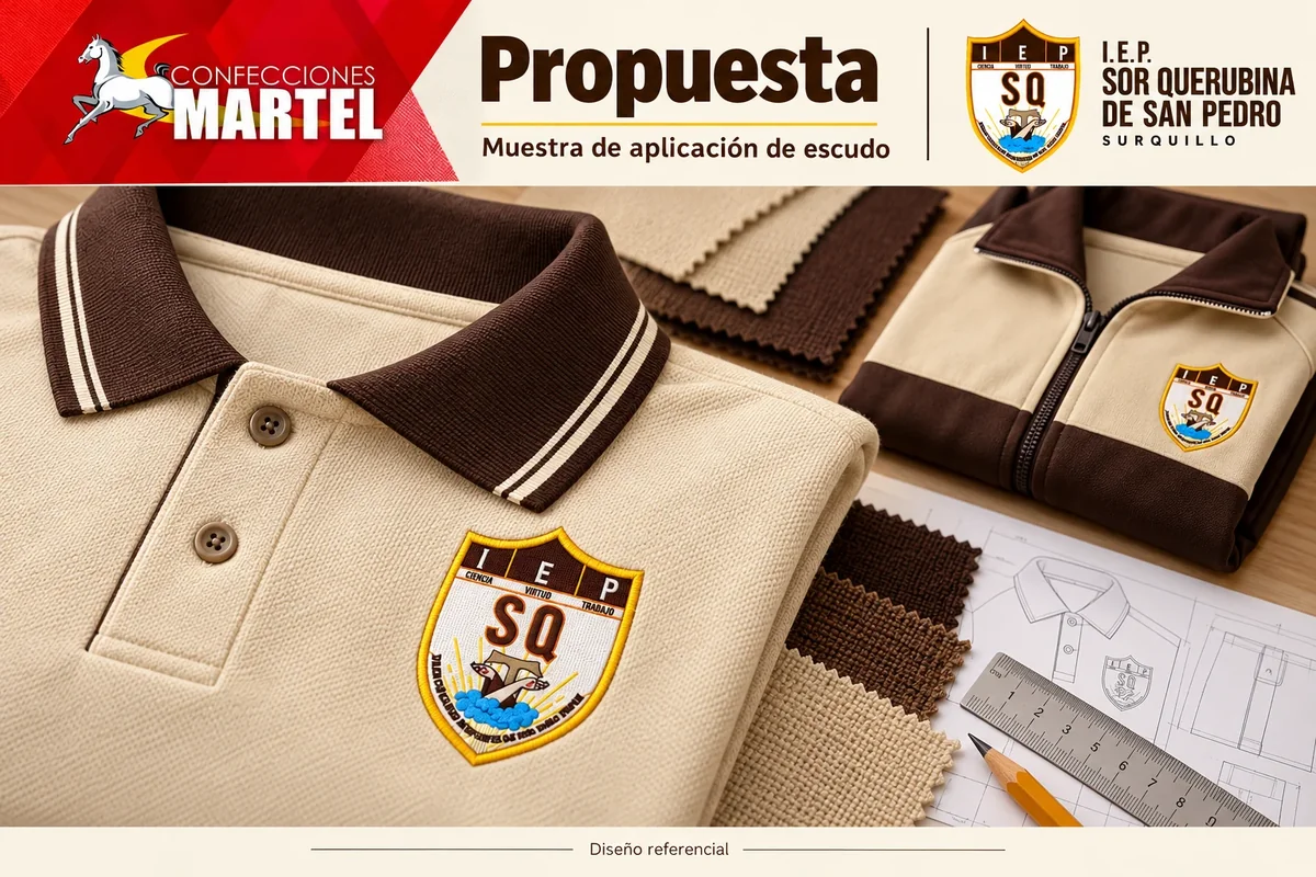 Propuesta Martel: muestra de aplicación de escudo para referencia Sor Querubina de San Pedro en Surquillo