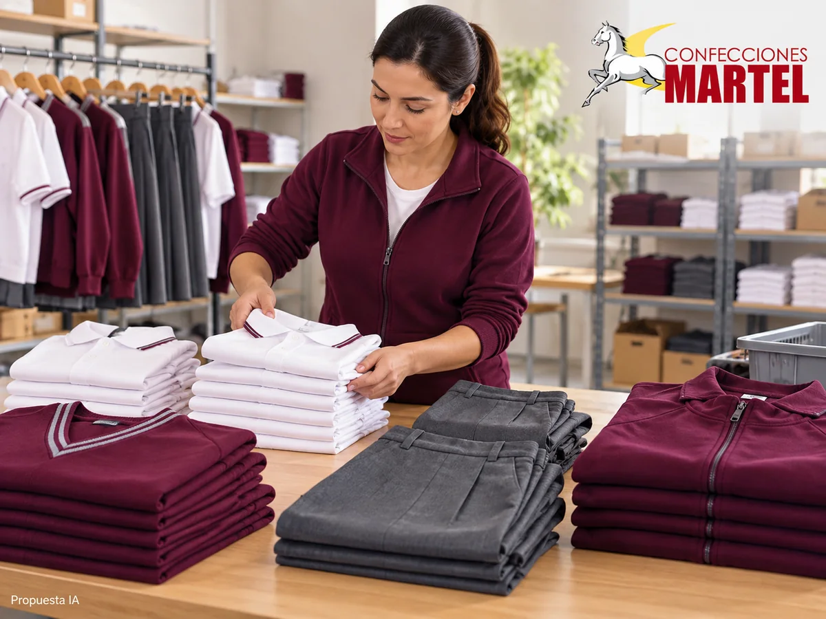 Propuesta ilustrativa Martel: adulto cuenta piezas en mesa sin etiquetas de cliente.