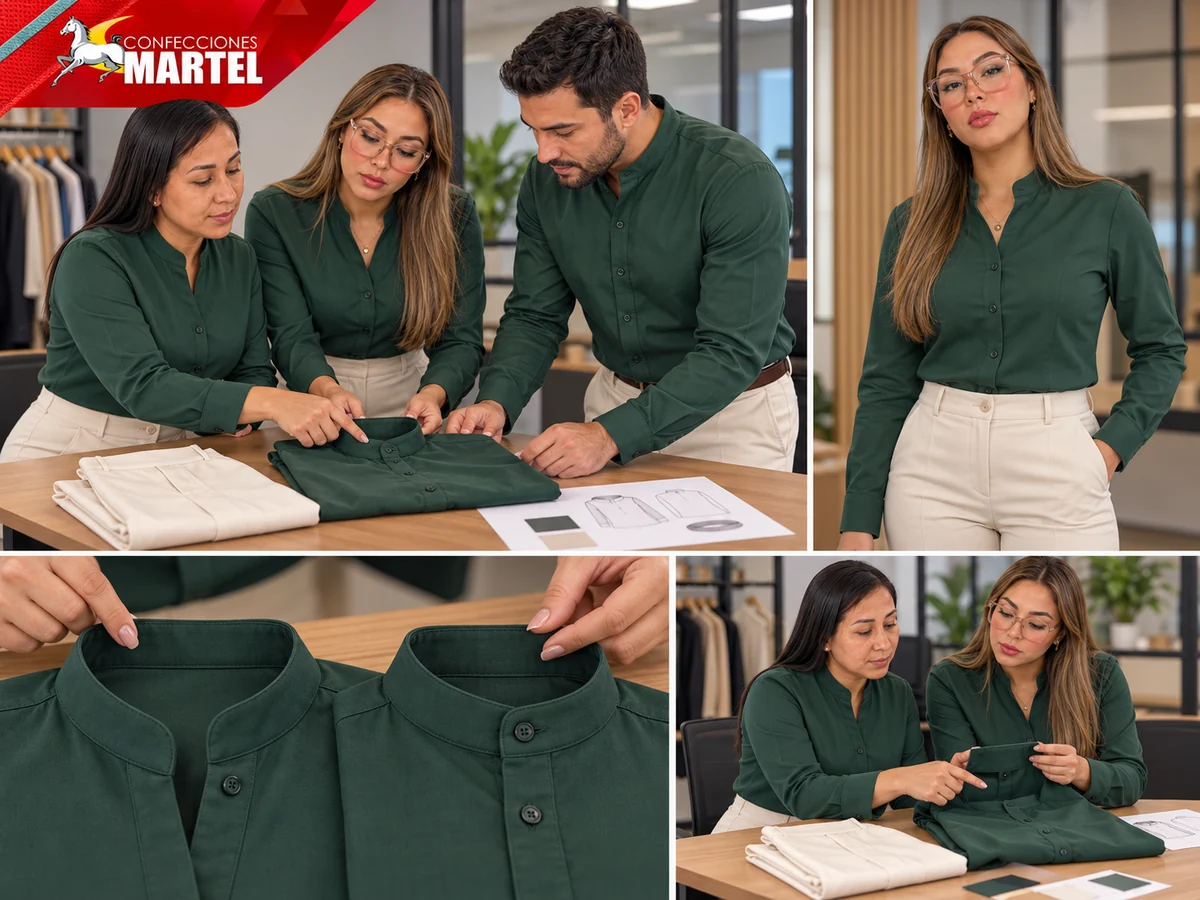 Revisión de camisas cuello mao y muestras de cuellos