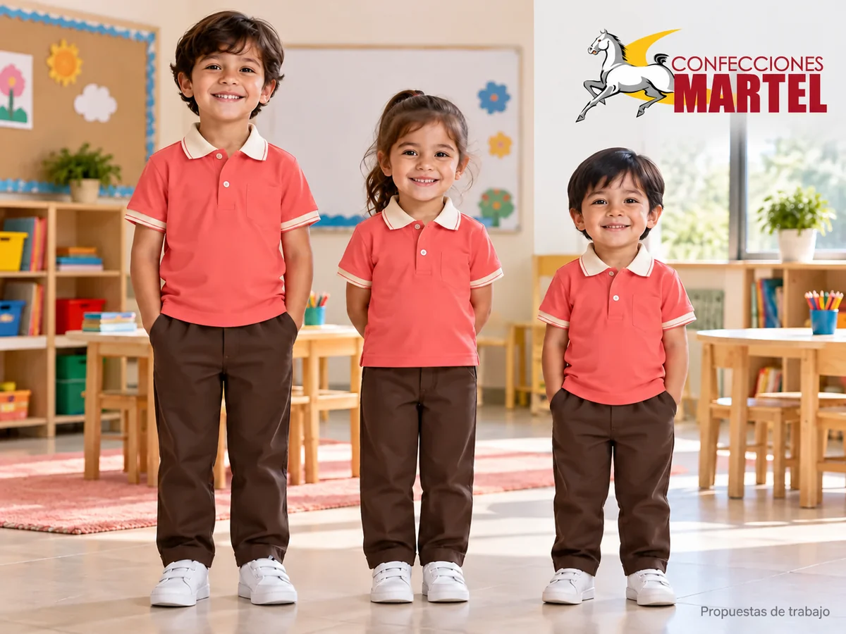 Propuesta ilustrativa Martel: grupo de tres niños diferentesestaturas mismo polo.