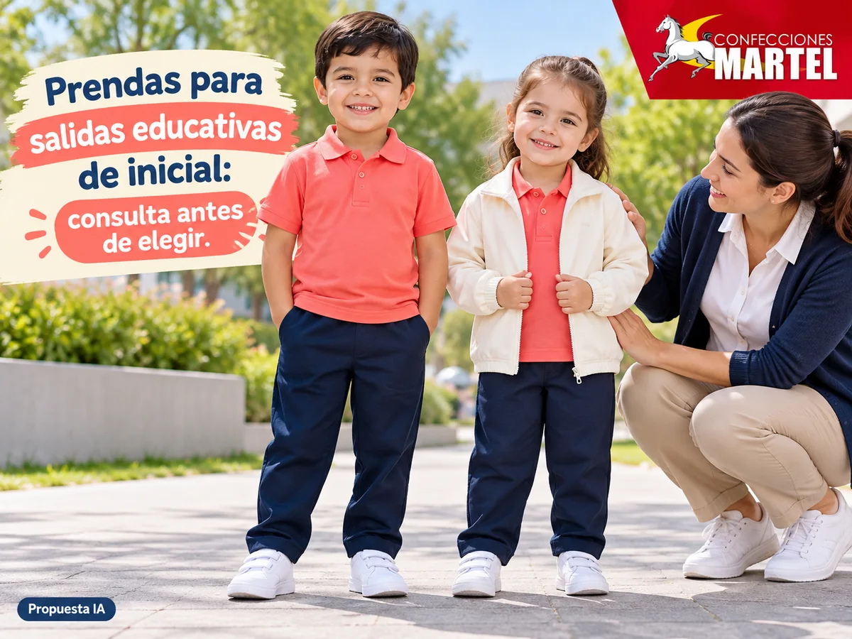 Propuesta ilustrativa Martel: polo de grupo y casaca sencilla en niños vestidos.