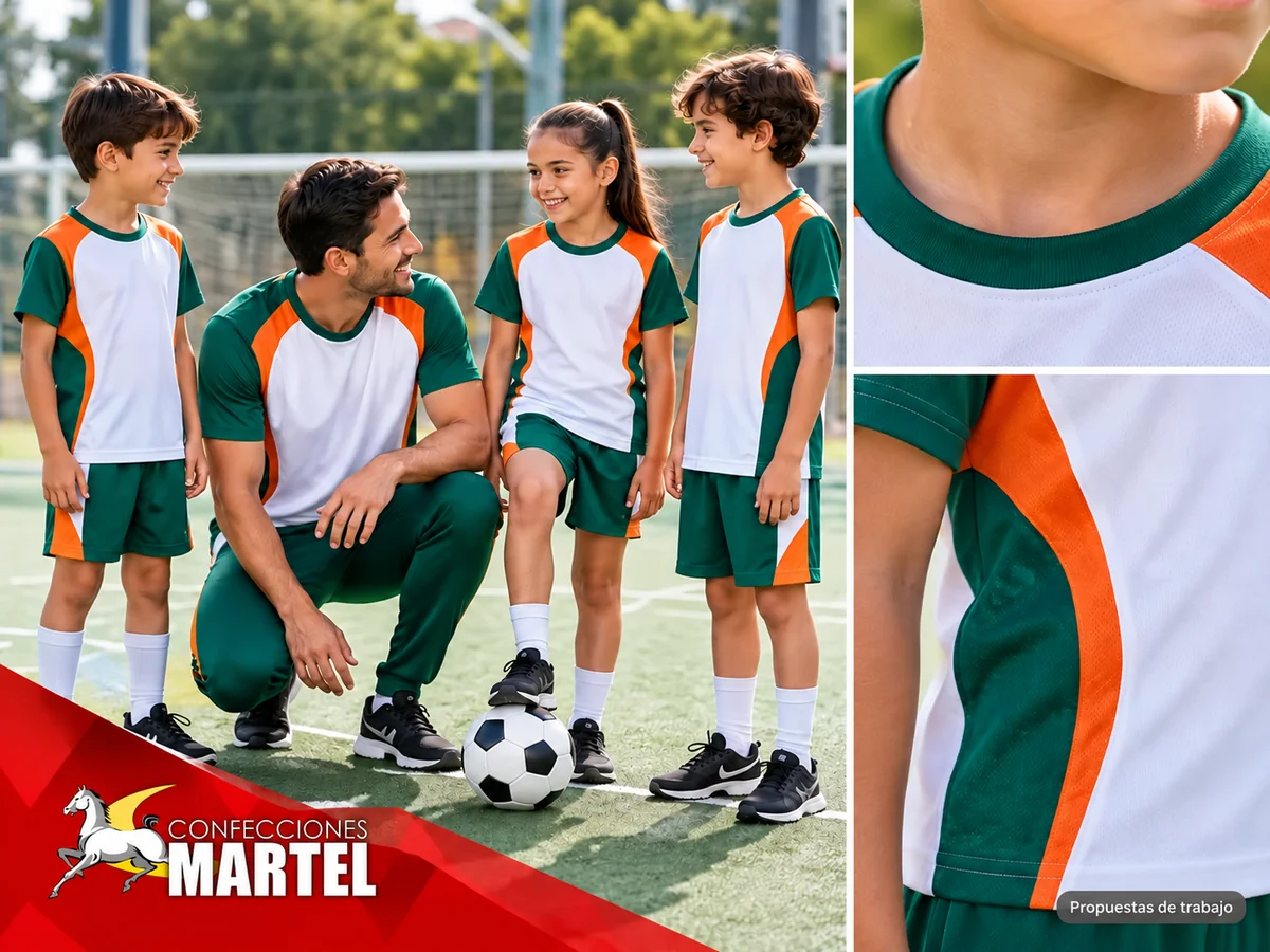 Propuesta ilustrativa Martel: detalle de cuello y lateral de camiseta sin marcas deportivas.